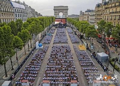 شانزلیزه سینمای روباز شد، عکسی از مشهورترین خیابان پاریس