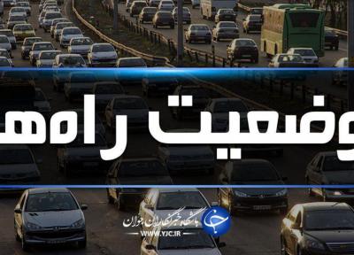 تردد در محور های چالوس، فیروزکوه، هراز روان است، بارش پراکنده برف و باران در آذربایجان غربی و کردستان